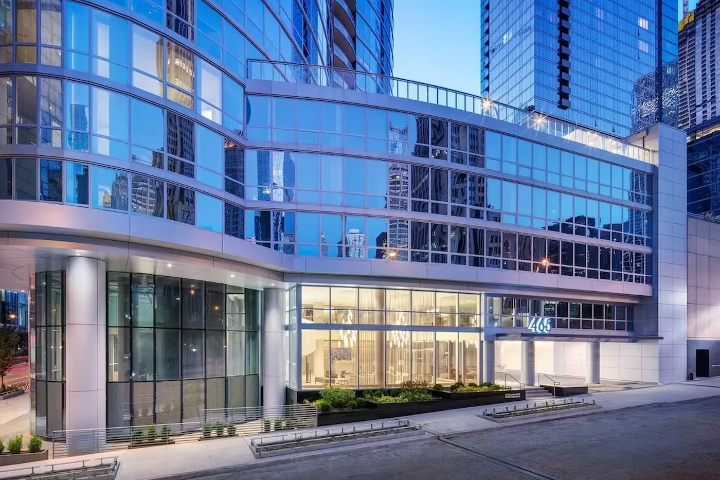 Group of professionals enjoying a luxury furnished corporate apartment in Downtown Chicago.