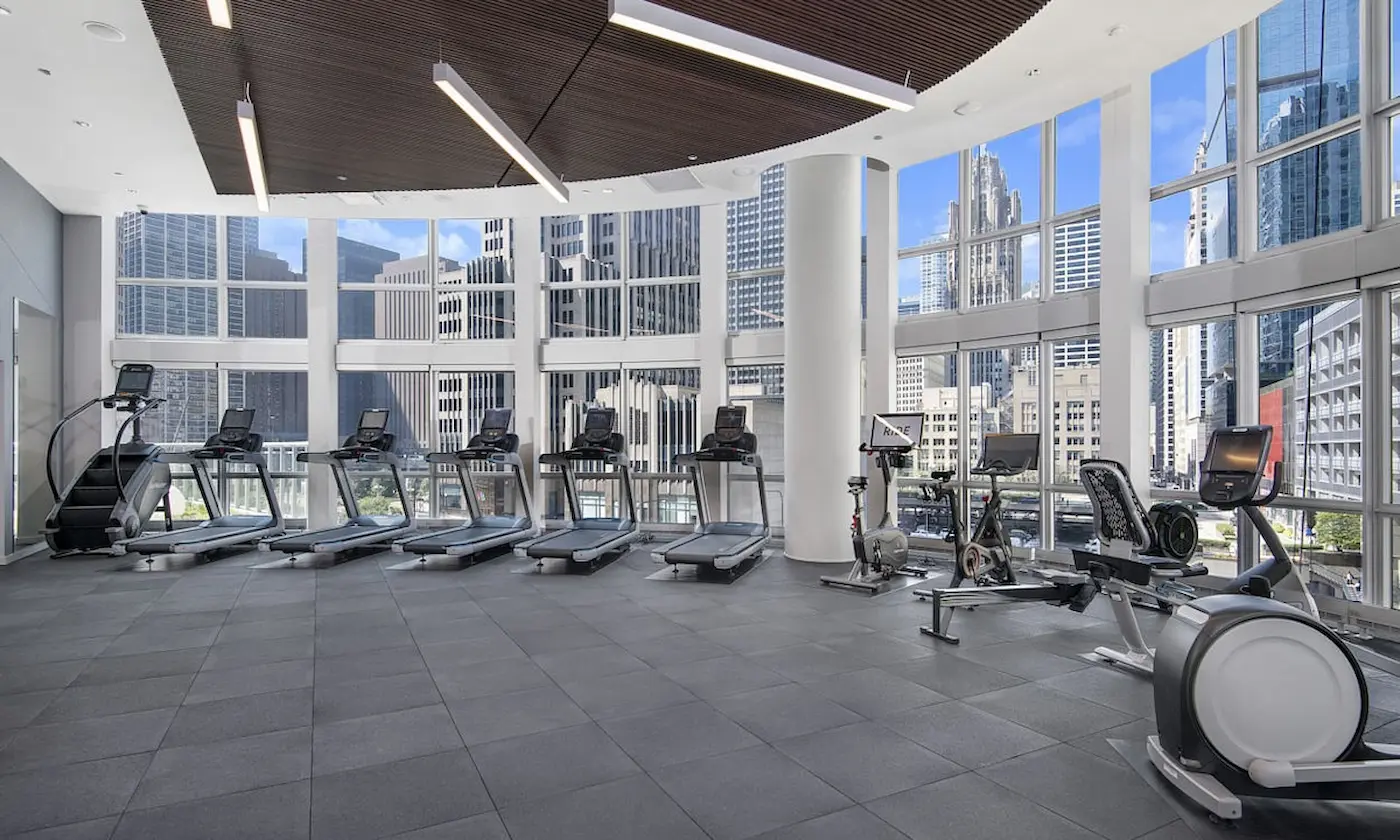 Group of professionals enjoying a luxury furnished corporate apartment in Downtown Chicago.