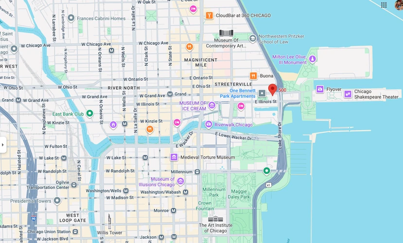 Atwater Apartments Map, Streeterville in Chicago