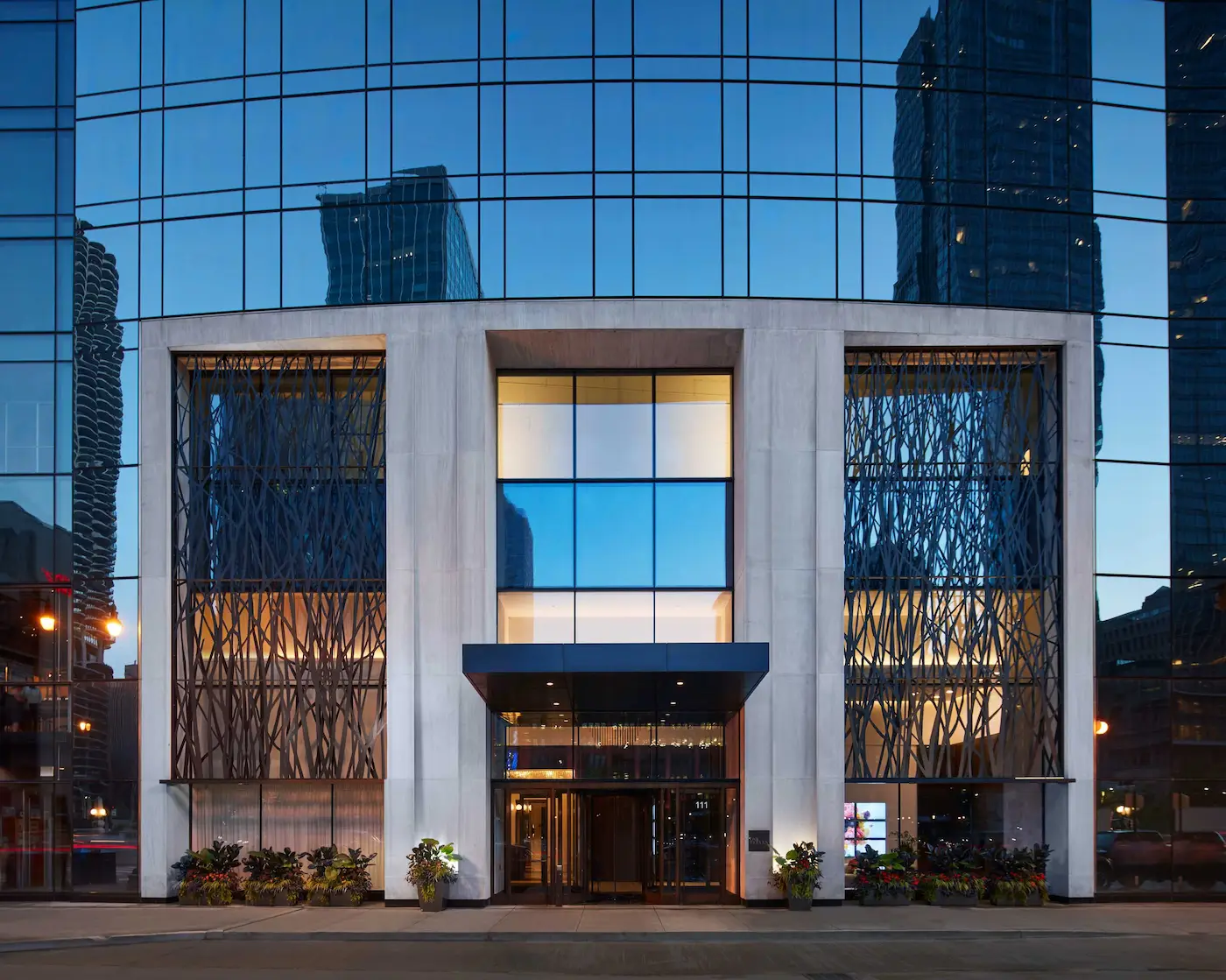 Group of professionals enjoying a luxury furnished corporate apartment in Downtown Chicago.