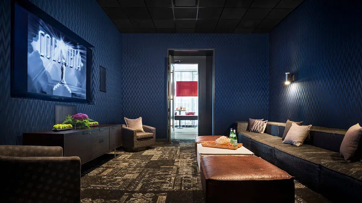 Group of professionals enjoying a luxury furnished corporate apartment in Downtown Chicago.