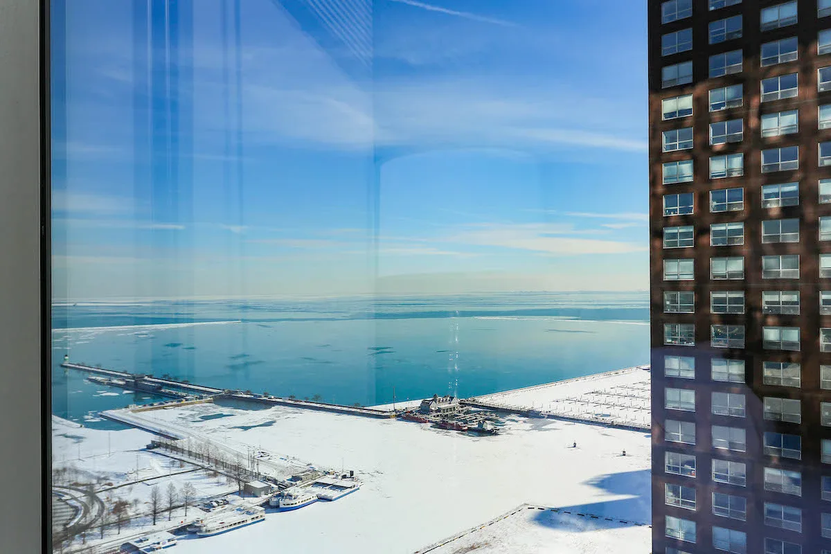 Group of professionals enjoying a luxury furnished corporate apartment in Downtown Chicago.