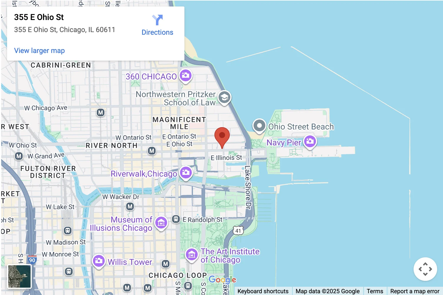 Atwater Apartments Map, Streeterville in Chicago