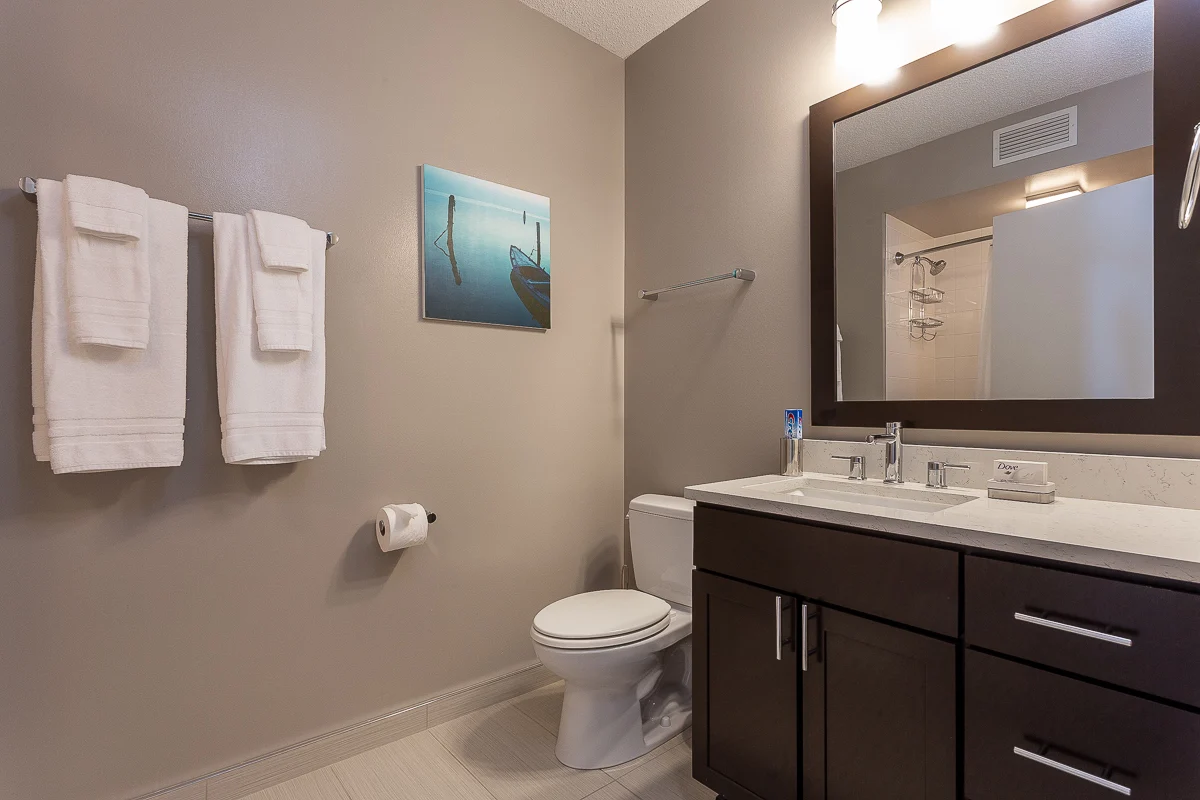 Group of professionals enjoying a luxury furnished corporate apartment in Downtown Chicago.