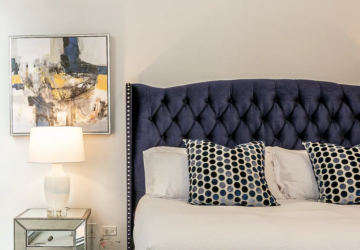 Group of professionals enjoying a luxury furnished corporate apartment in Downtown Chicago.