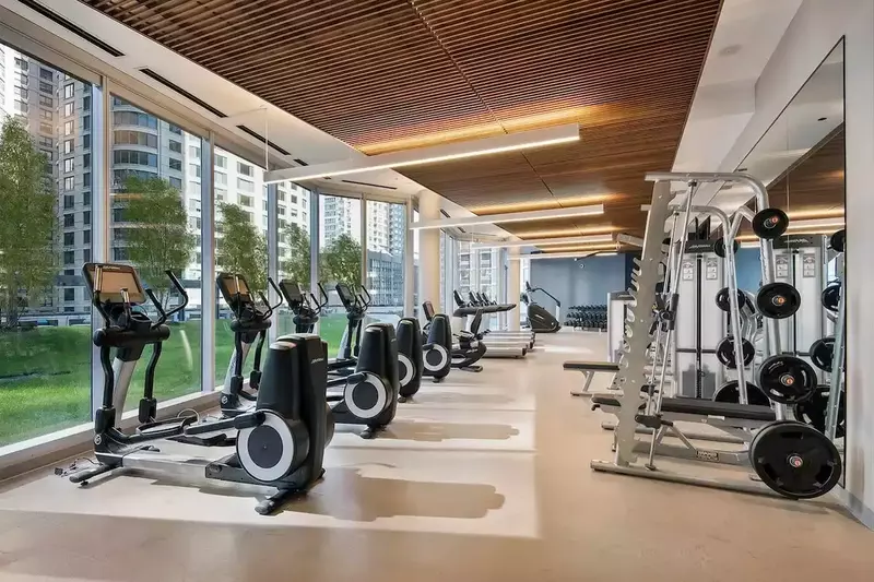 Group of professionals enjoying a luxury furnished corporate apartment in Downtown Chicago.