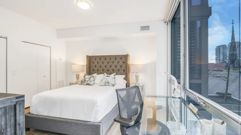 Modern short-term furnished rental in Chicago with comfortable living space and contemporary decor.