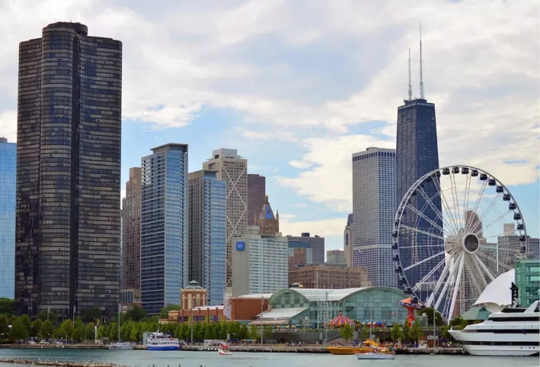 Streeterville Chicago skyline near Lake Michigan