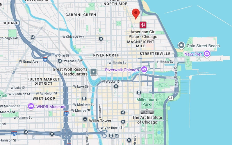 Atwater Apartments Map, Streeterville in Chicago