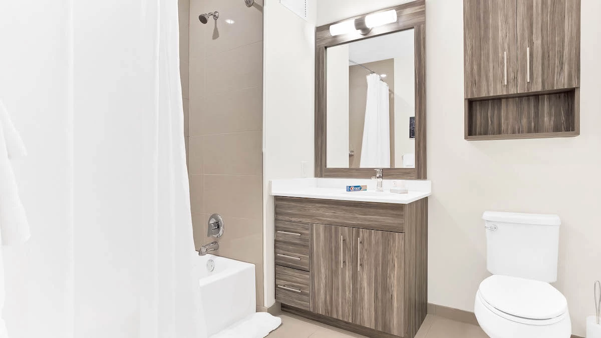 Group of professionals enjoying a luxury furnished corporate apartment in Downtown Chicago.